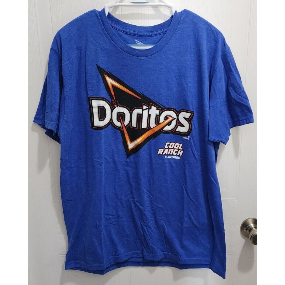 Doritos Cool Ranch Flavored Lay's Chips Blue Short Sleeve T Shirt Size Large